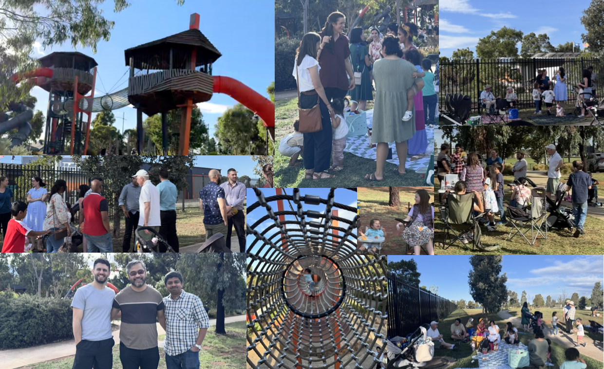 Families enjoying the community picnic at Frontier Park, Aintree